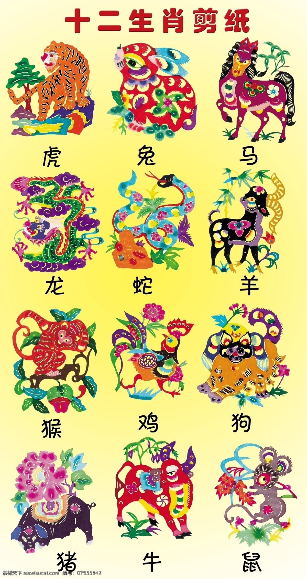 十二生肖剪纸 十二生肖 剪纸 生肖 动物剪纸 鼠 牛 虎 兔 龙 蛇 马 羊 猴 鸡 狗 猪 文化艺术 工艺 民俗 传统文化 民间艺术 窗花 中国元素 中华剪纸 高精度图片 分层 源文件