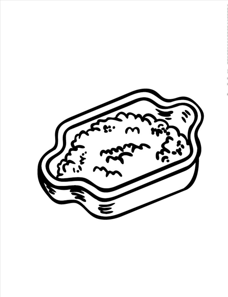 饭盒 手绘 插画 线稿 食品 食物 外卖 矢量 矢量画 共享 底纹边框 其他素材