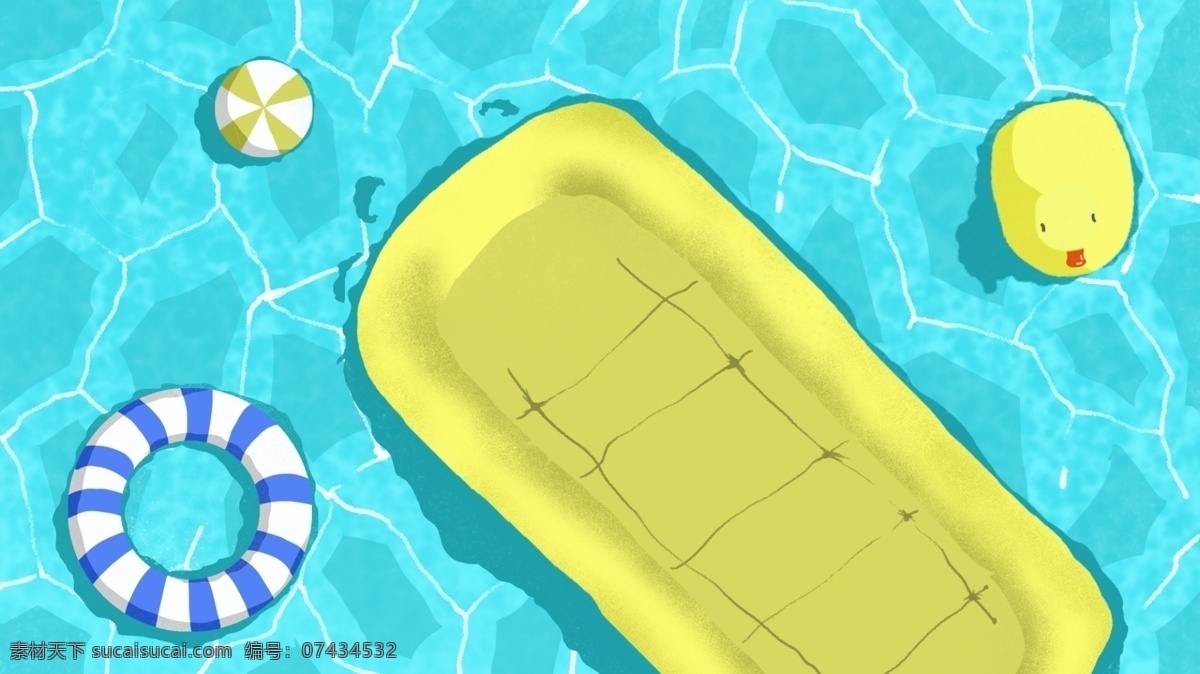 清新 夏日 泳池 广告 背景 游泳 清凉 气球 广告背景 夏天 游泳圈 气垫