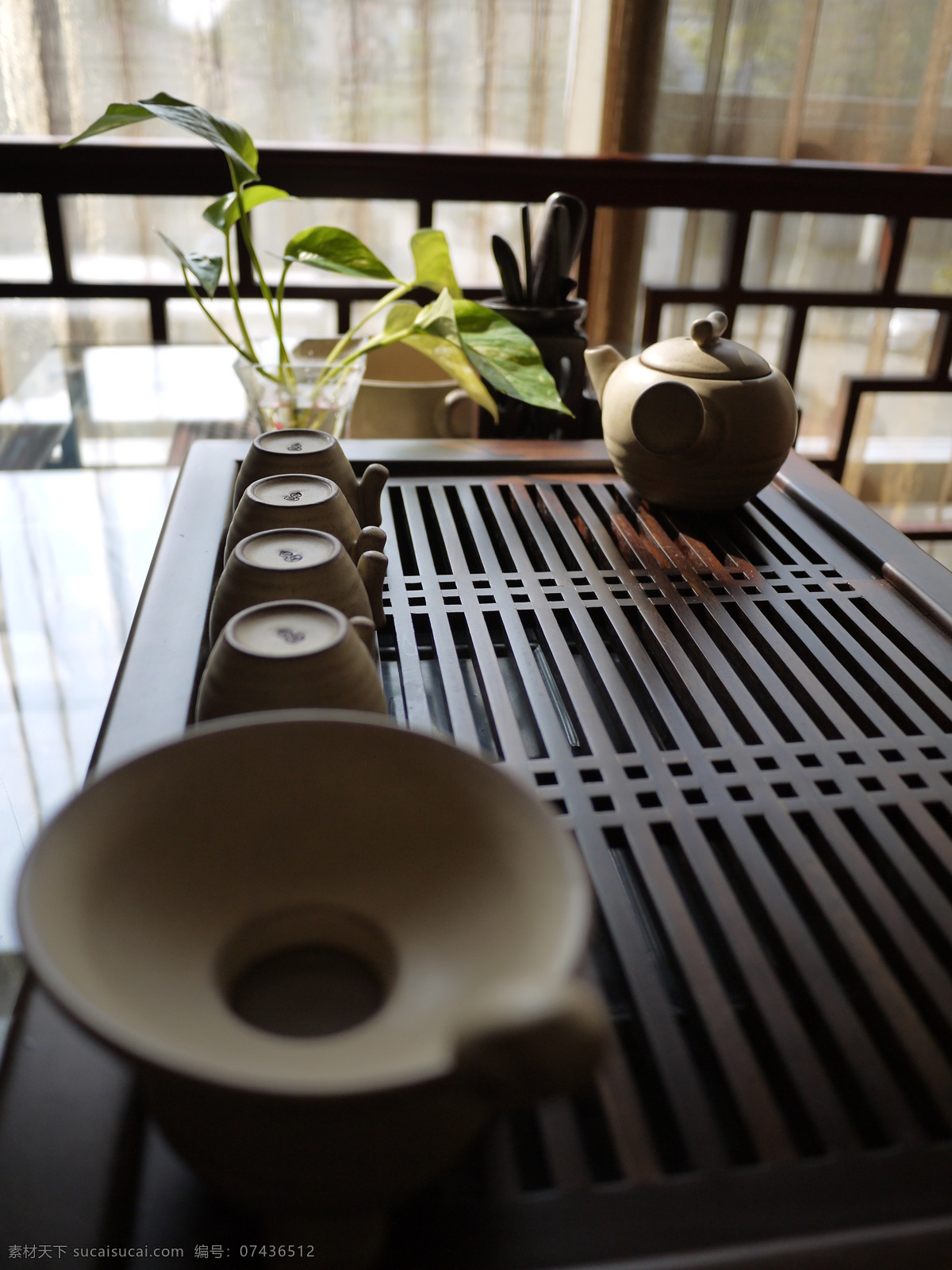 茶室一角 茶室 茶具 茶壶 茶杯 传统文化 文化艺术