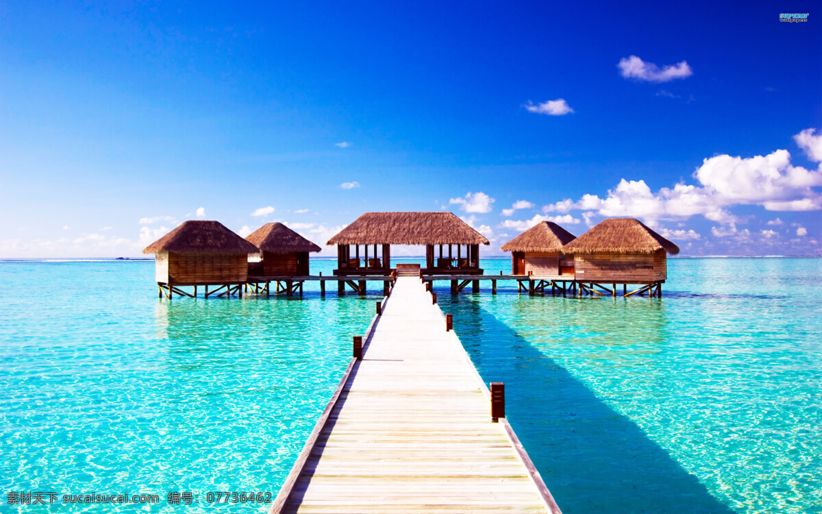 海滩 度假 旅游 大海 海 蓝天 白云 美丽 马尔代夫 自然风景 自然景观
