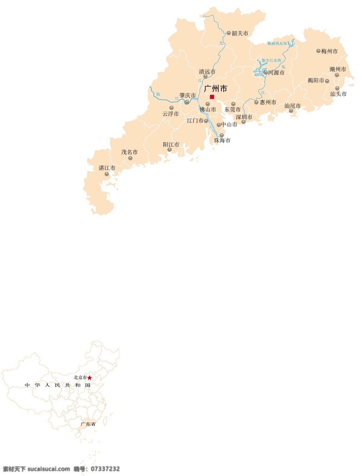 广东省 行政 地图 矢量 广东省地图 省市版图 行政区域图 矢量图 其他矢量图