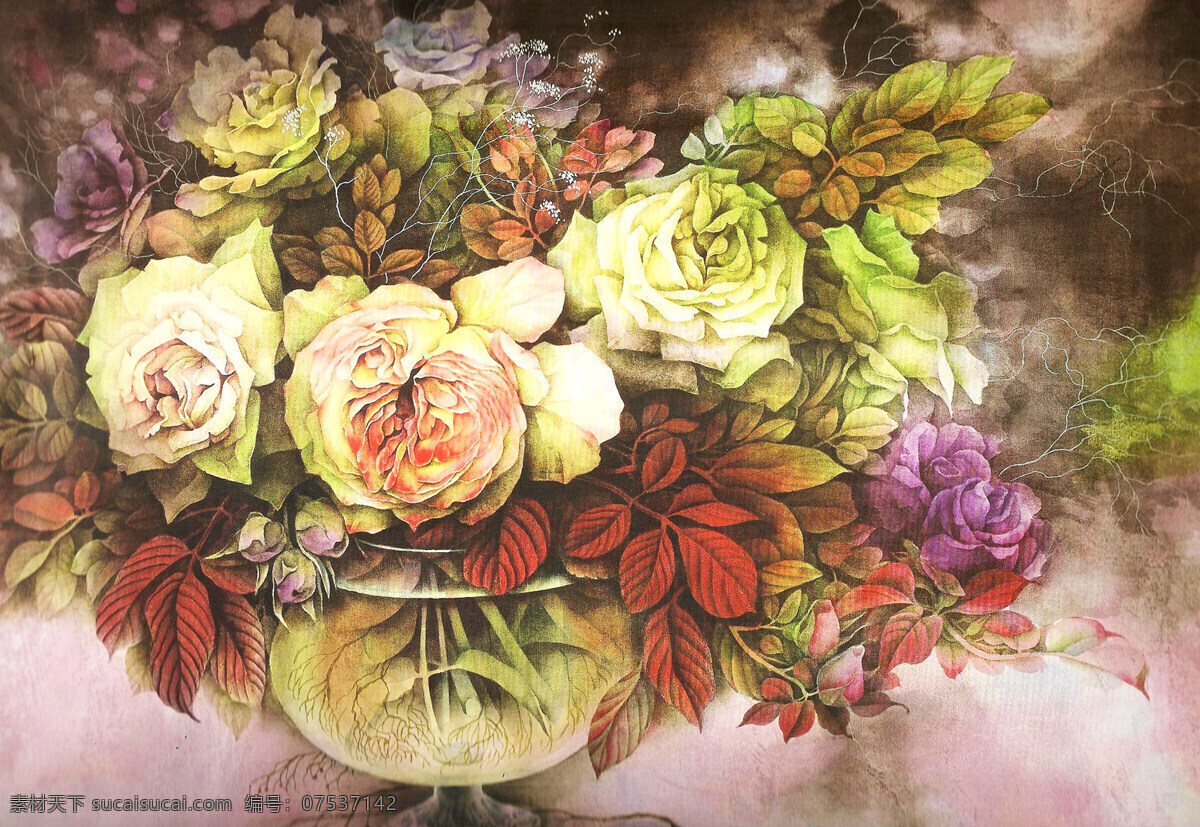 芬芳 国画艺术 花卉画 花木 花香 画 绘画书法 月季花 中国画 工笔重彩画 现代国画 叶子 浓艳 书法 印章 国画集14 文化艺术 装饰素材 雕刻 图案