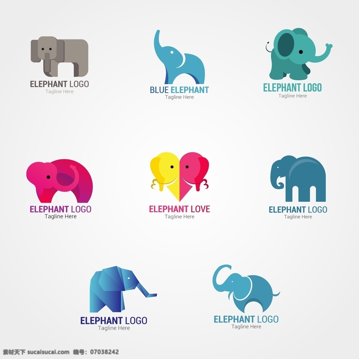 大象图标 矢量素材 矢量图 设计素材 创意设计 动物 标志 logo 图标 大象 小象 折纸 icon 标志图标 其他图标