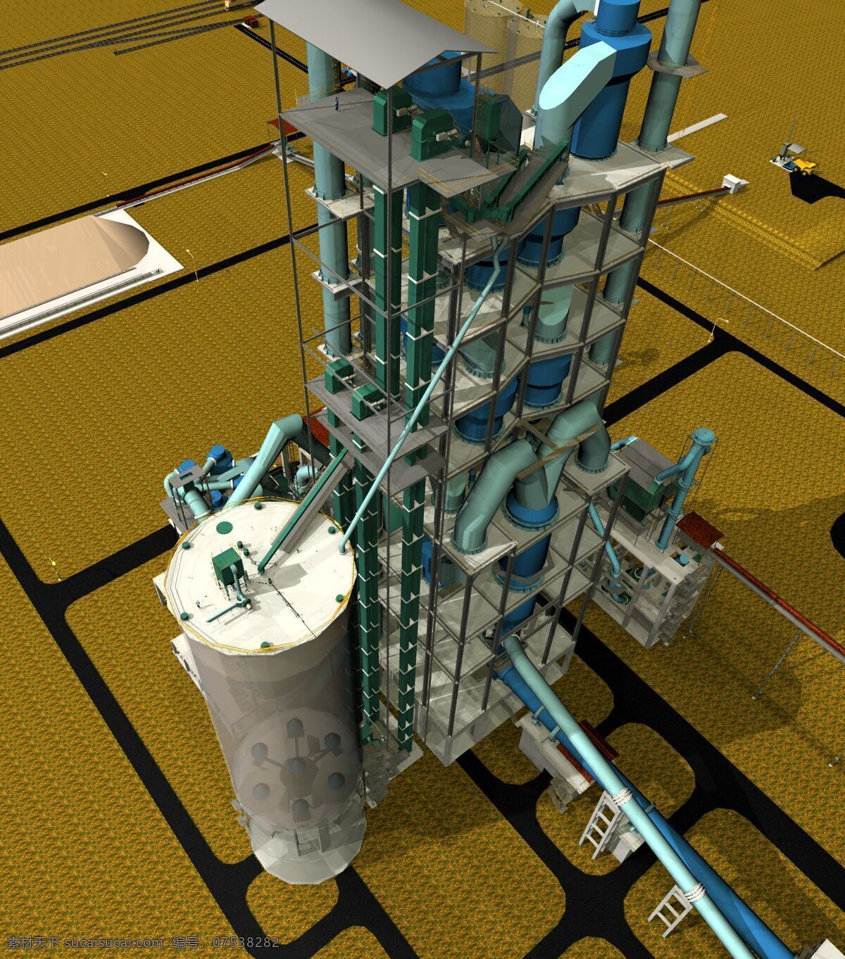 4control 饲料 筒仓 工业设计 建筑 能源和电力 3d模型素材 建筑模型