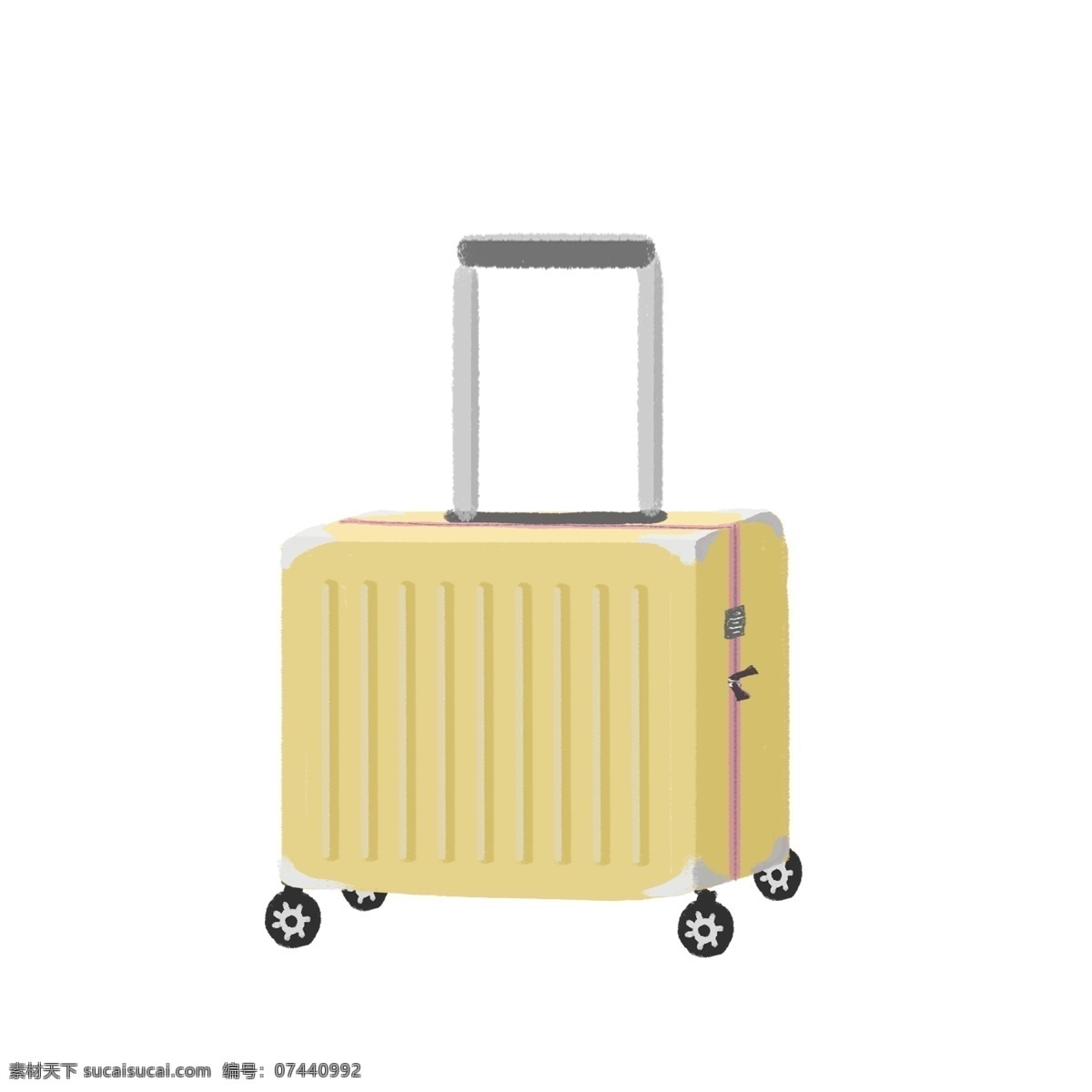 商用 手绘 简约 微 立体 行李箱 旅游出行 度假 元素 旅行