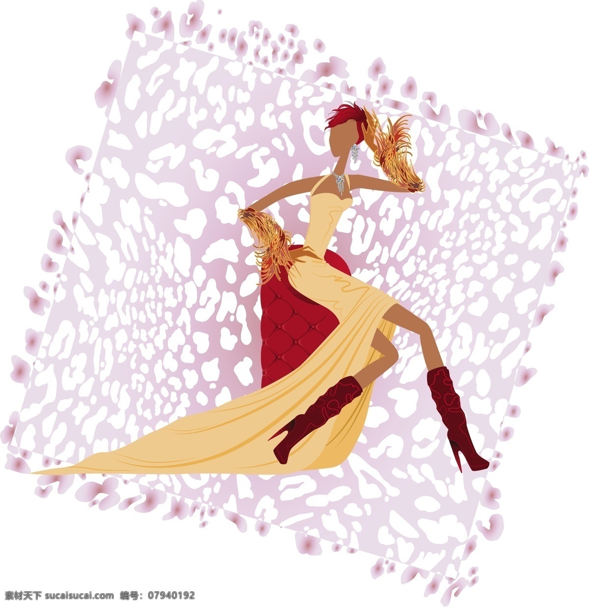 背景 插画 创意 底纹 服装 妇女女性 花纹 女人 女性 时尚 矢量 模板下载 时装 矢量素材 女人女性 矢量人物 夜点时尚女性 psd源文件