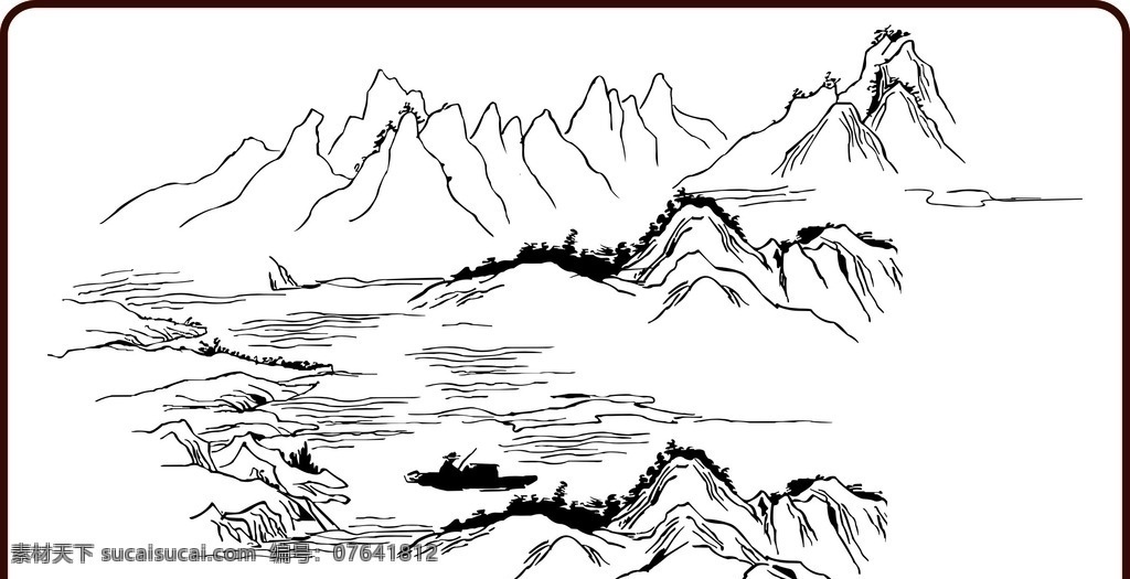 矢量 矢量图 线图 室内设计 建筑家居 雕刻 深雕 彩雕 背景 电视背景 背景墙 沙发背景 屏风 隔断 树 松树 字 山 山水 山水画 国画 环境设计 共享 底纹边框 背景底纹