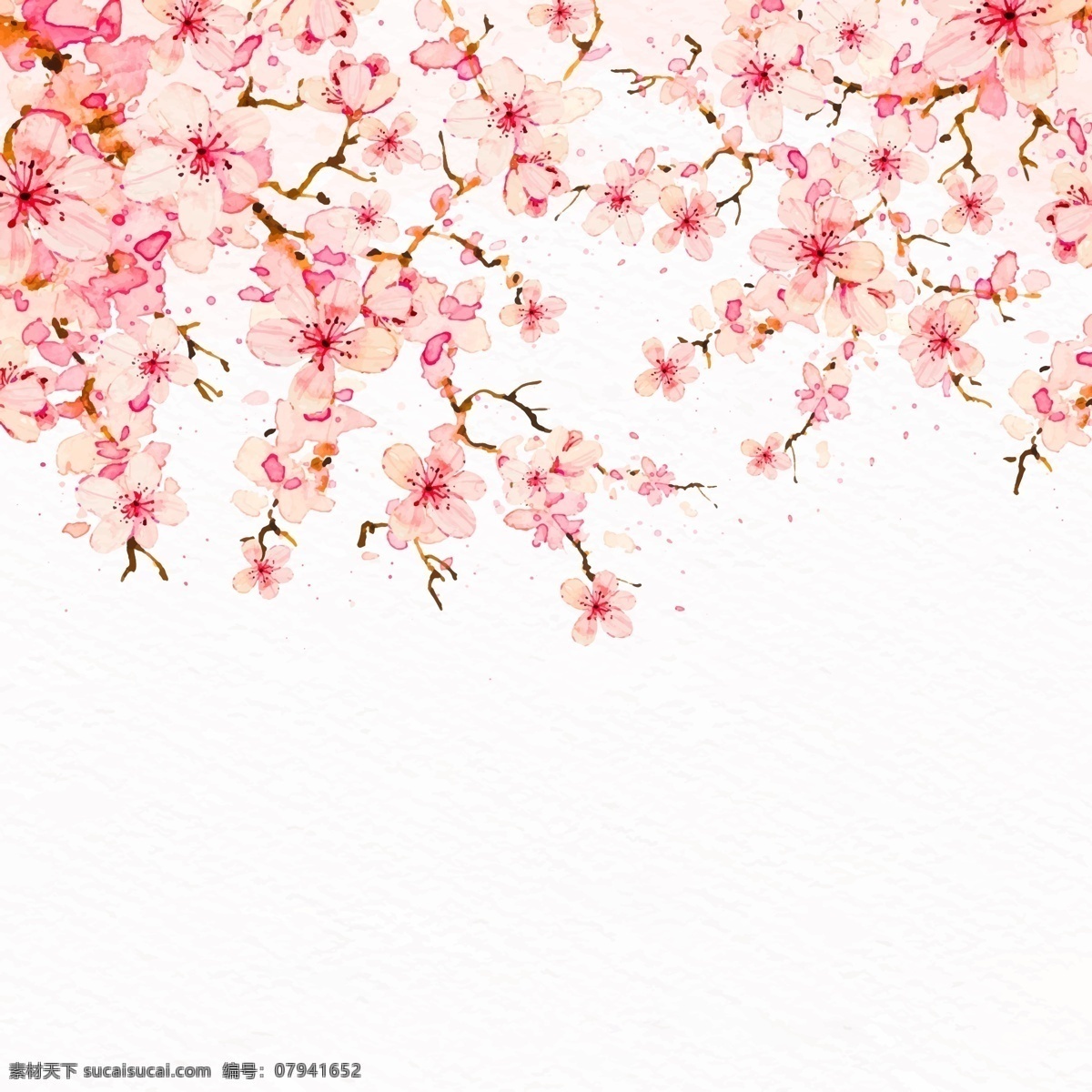 水墨花朵 卡通花朵 矢量花朵 中国风花朵 花朵插画 粉色花朵 梅花花朵 樱花花朵 花朵背景 花 生物世界 花草