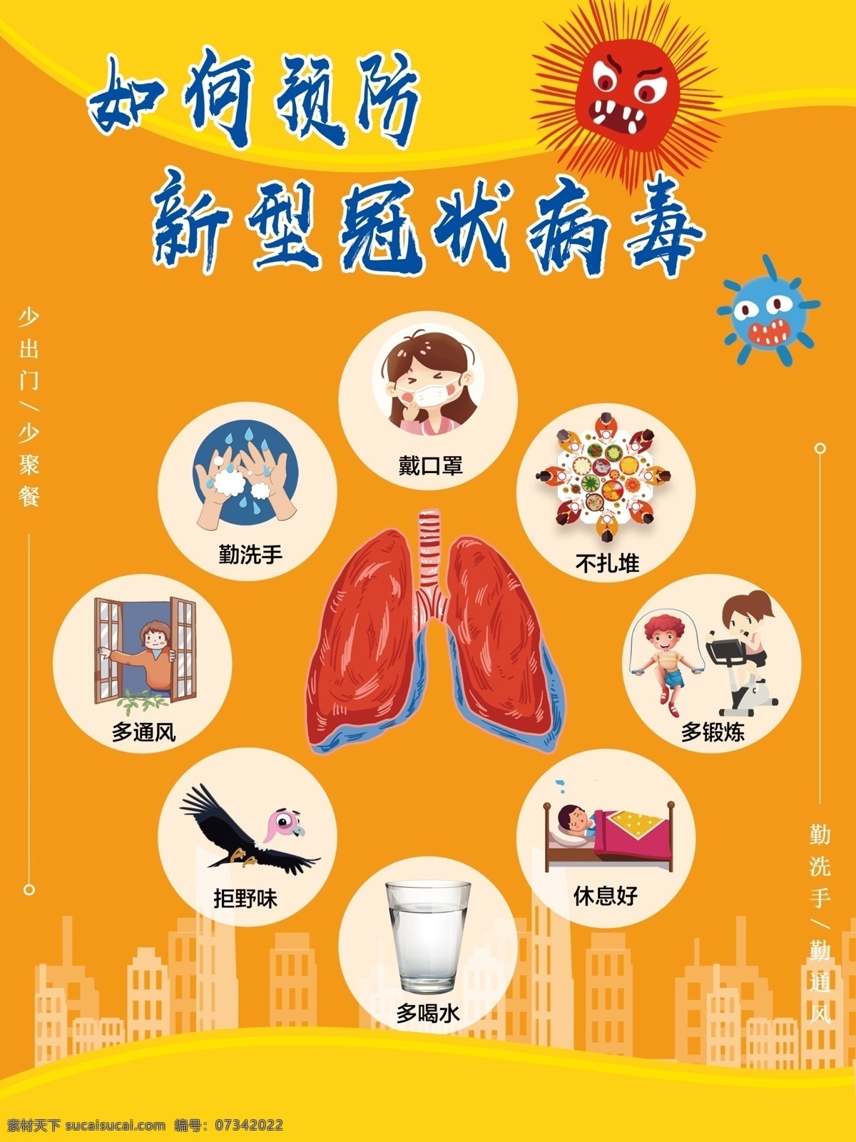 新型 冠状 病毒 海报 新型冠状病毒 挂图 肺炎 宣传海报 ps 分成 源文件 分层