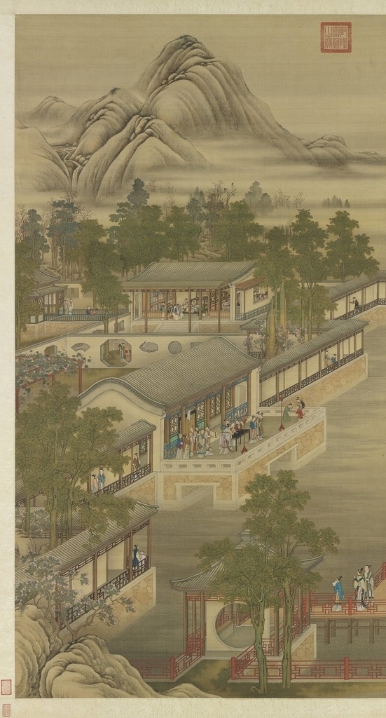 清 画院画 十二月月令轴 画册图片 画册 国画 建筑