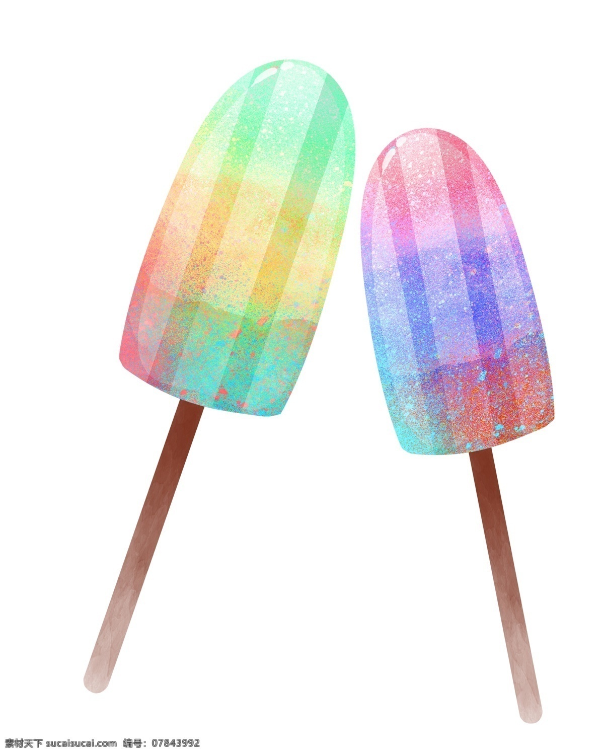 夏季 彩虹 冰淇淋 雪糕 夏天