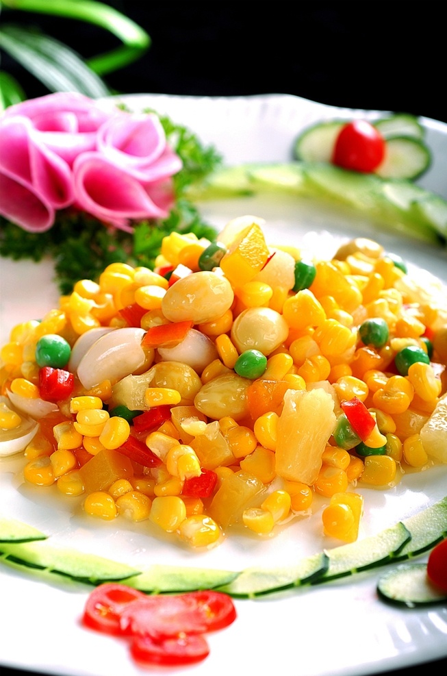 杂果炒玉米 美食 传统美食 餐饮美食 高清菜谱用图