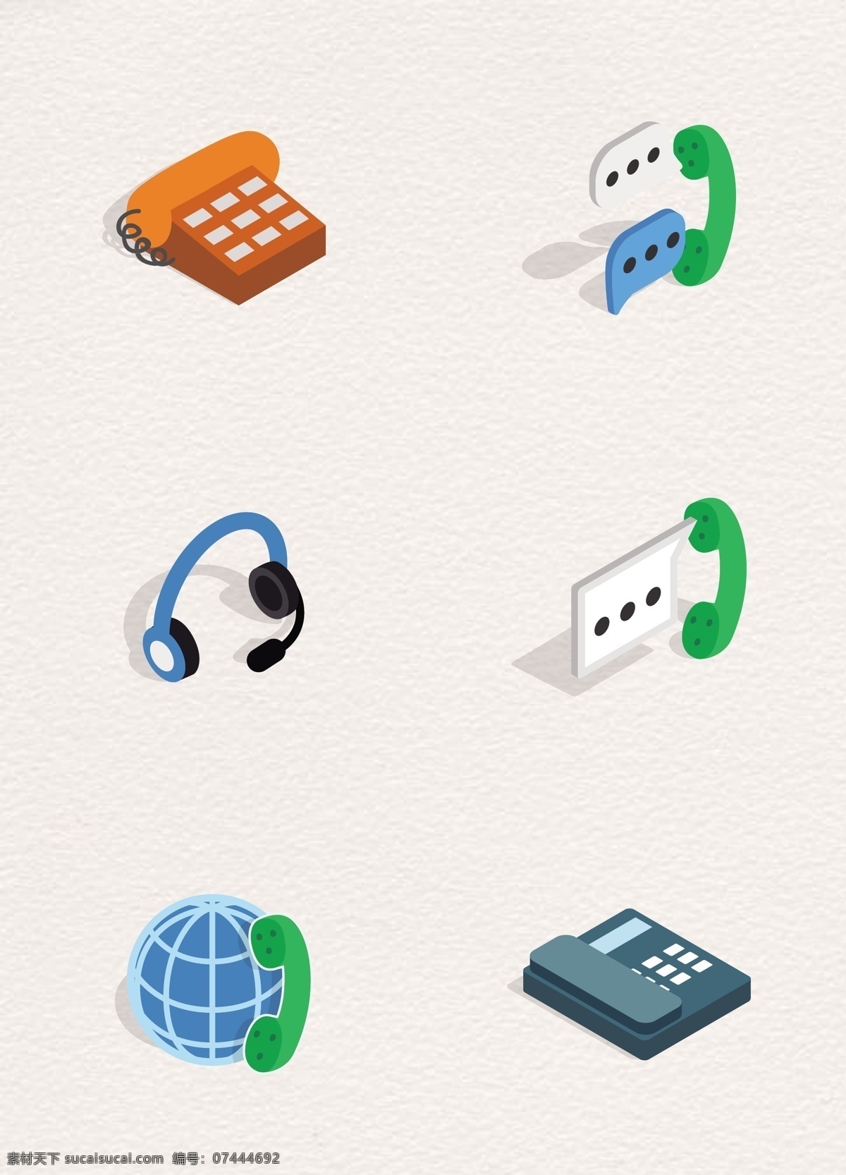 6款精致电话图标元素素材图片下载-素材编号07444692-素材天下图库