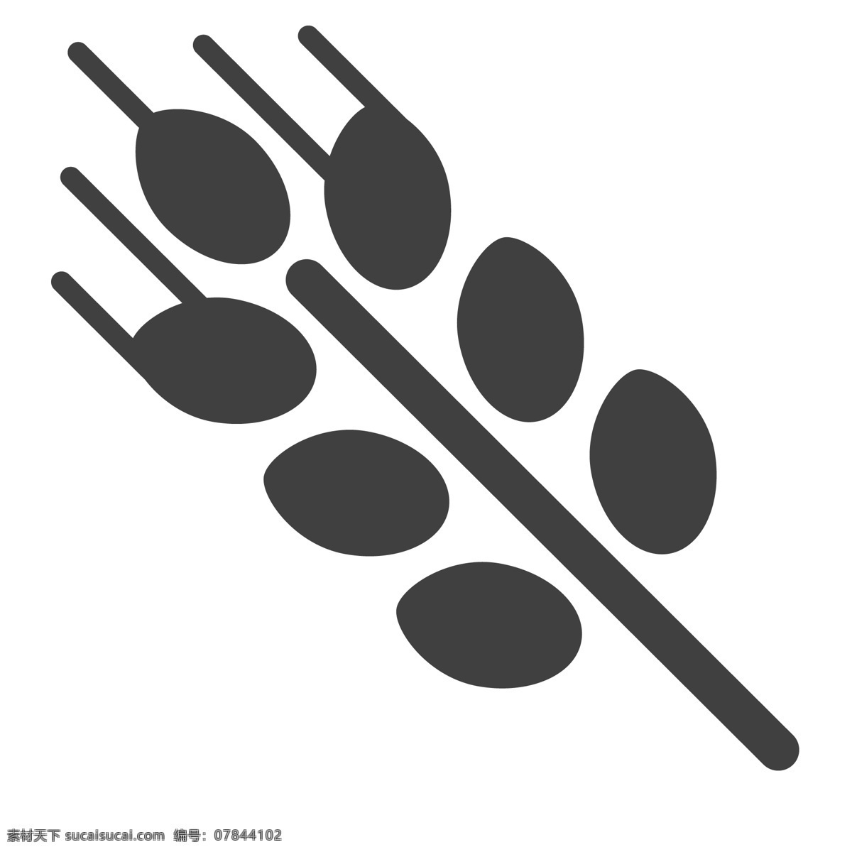 麦穗粮食图标 粮食 麦穗 食物 生活图标 卡通图标 黑色的图标 手机图标 智能图标设计