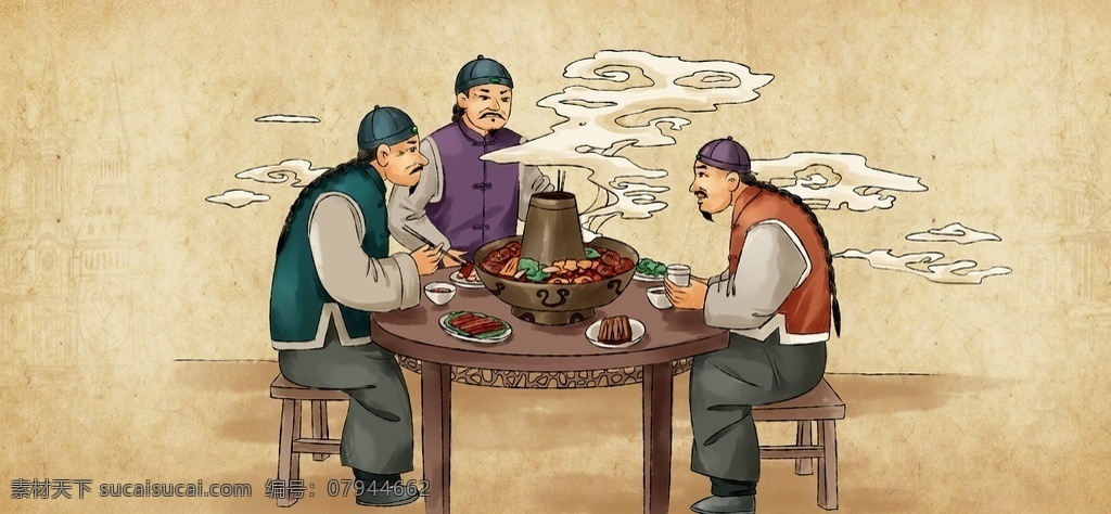餐馆 人物 复古 餐厅 壁纸 背景 古风背景 分层