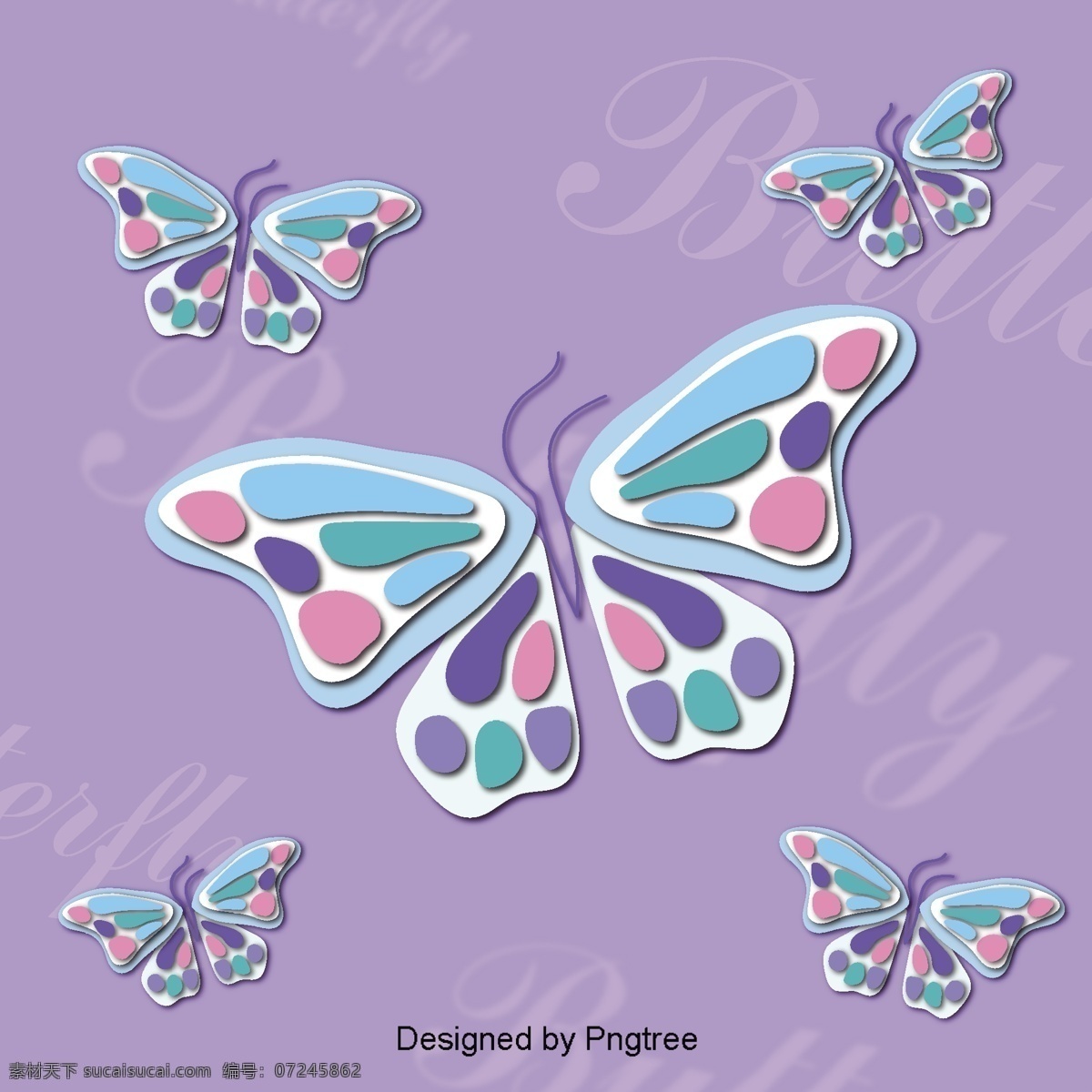 美丽 的卡 通 可爱 手绘 彩色 蝴蝶 翅膀 漂亮 卡通 平面 颜色 幻想 装饰 飞行