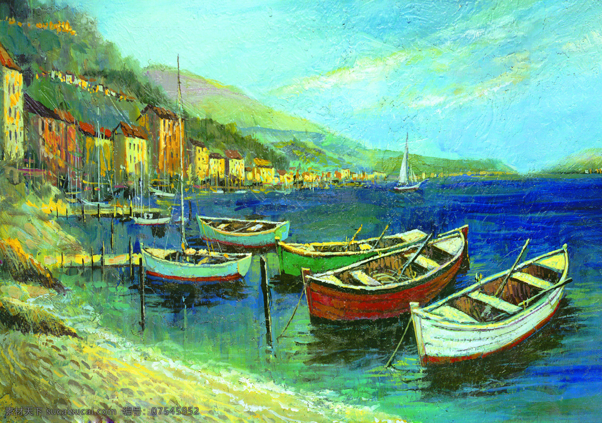 壁挂 打印 大图 风景画 海边 绘画书法 喷绘 屏风 油画 小船 设计素材 模板下载 海边的小船 装饰画 无框画 手绘 扫描 清晰 写真 印刷 文化艺术 家居装饰素材