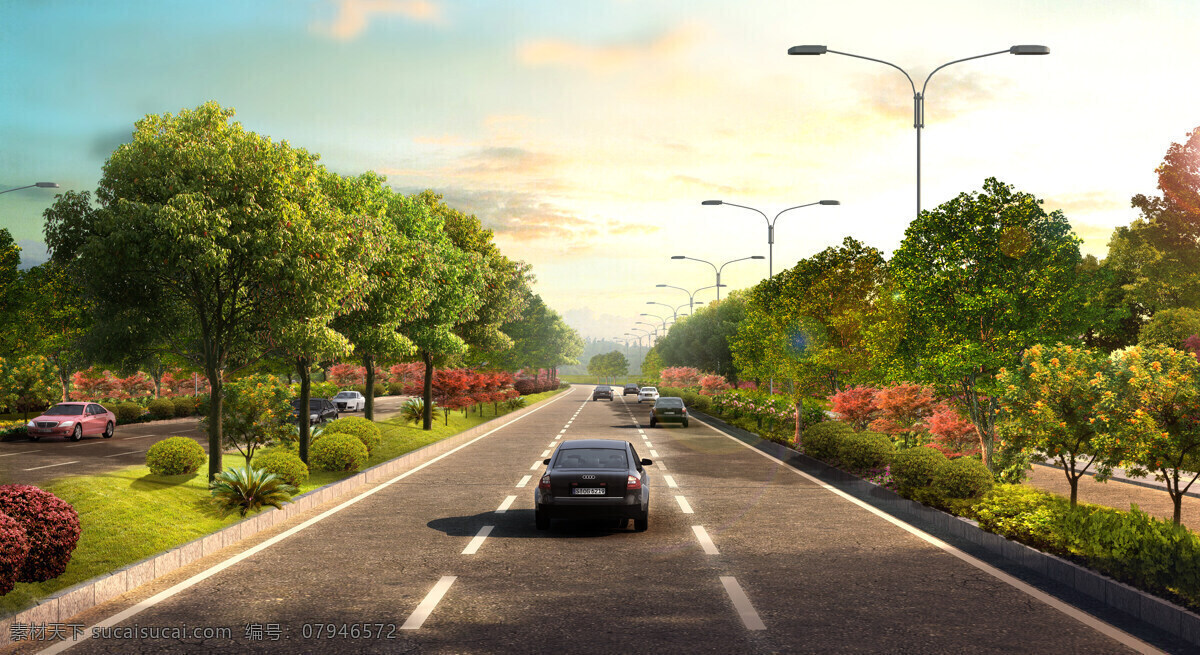 道路景观 道路设计 绿化景观 生态 季节效果 自然 环境设计 景观设计