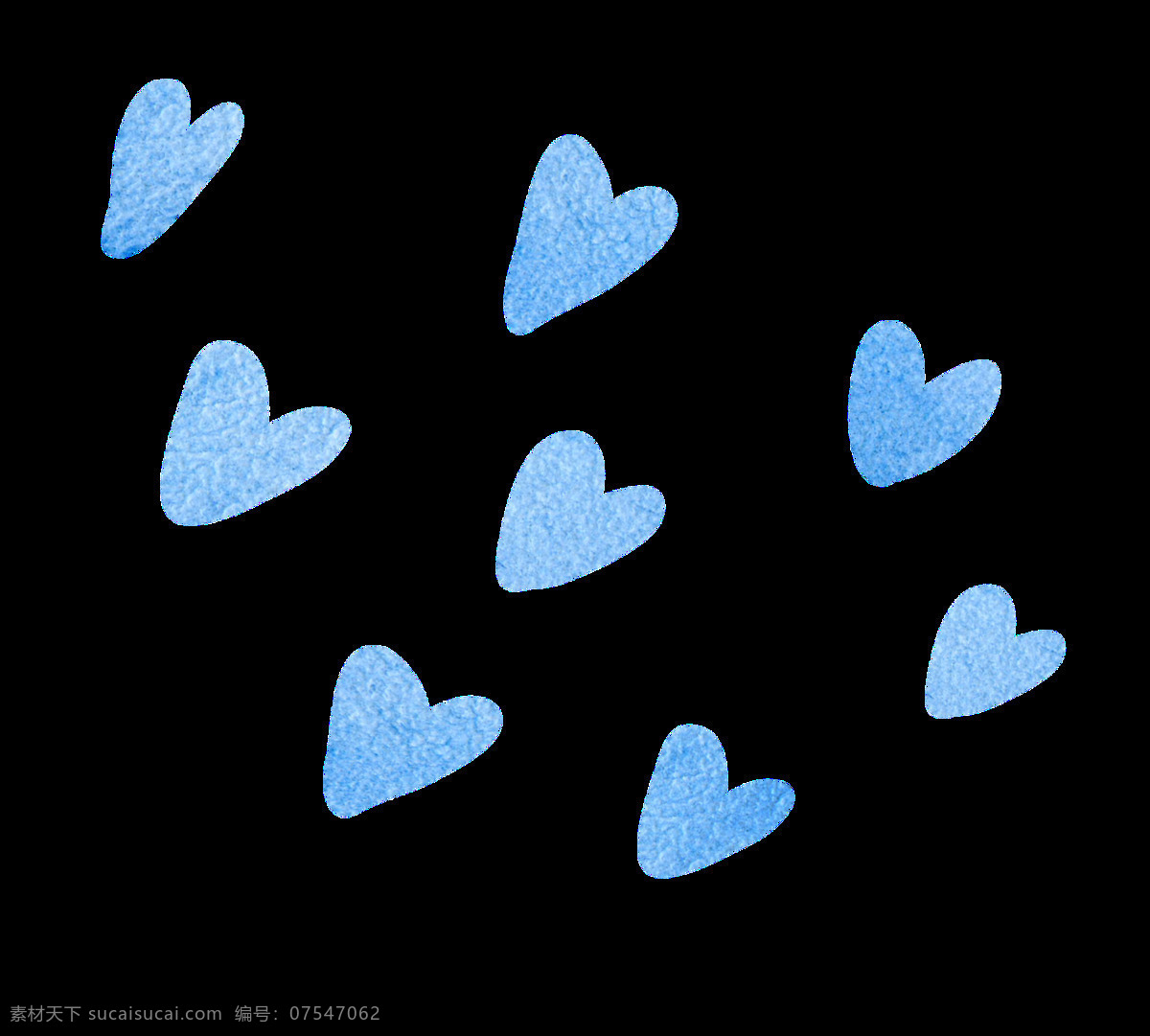 蓝色 爱心 透明 卡通 抠图专用 装饰 设计素材