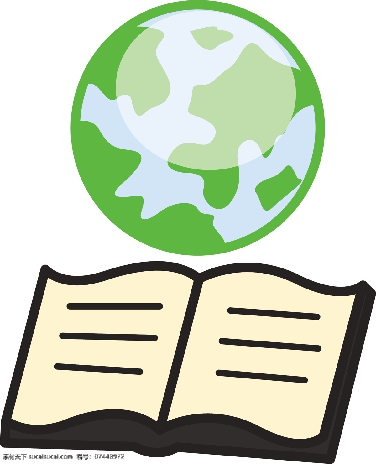 地球 打开 书 地理知识 概念 办公室 特征 向量 矢量图 商务金融