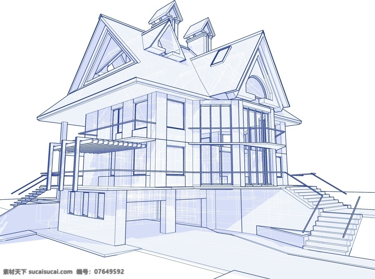 建筑 系列 矢量 房子 画线 线是发布 矢量图 日常生活