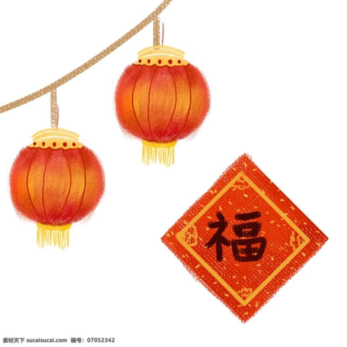 春节 装饰 的卡 通 灯笼 春节灯笼 元旦灯笼 手绘灯笼 原创灯笼 手绘福字 原创福字 春节福字 创意灯笼装饰