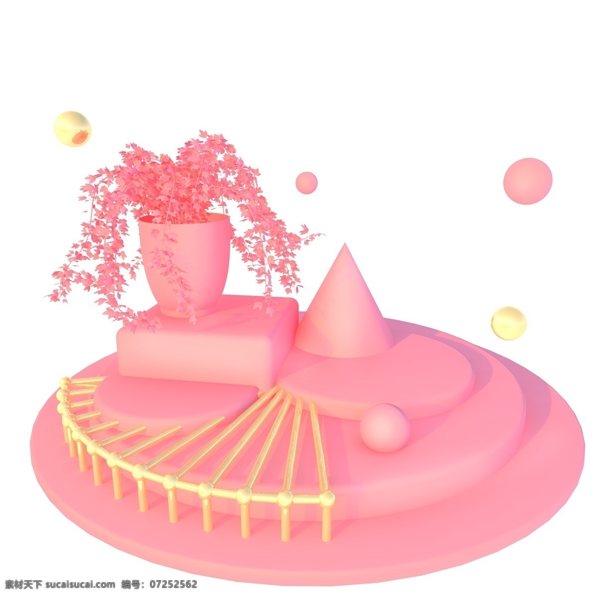 盆景展台 粉色 盆景 展台