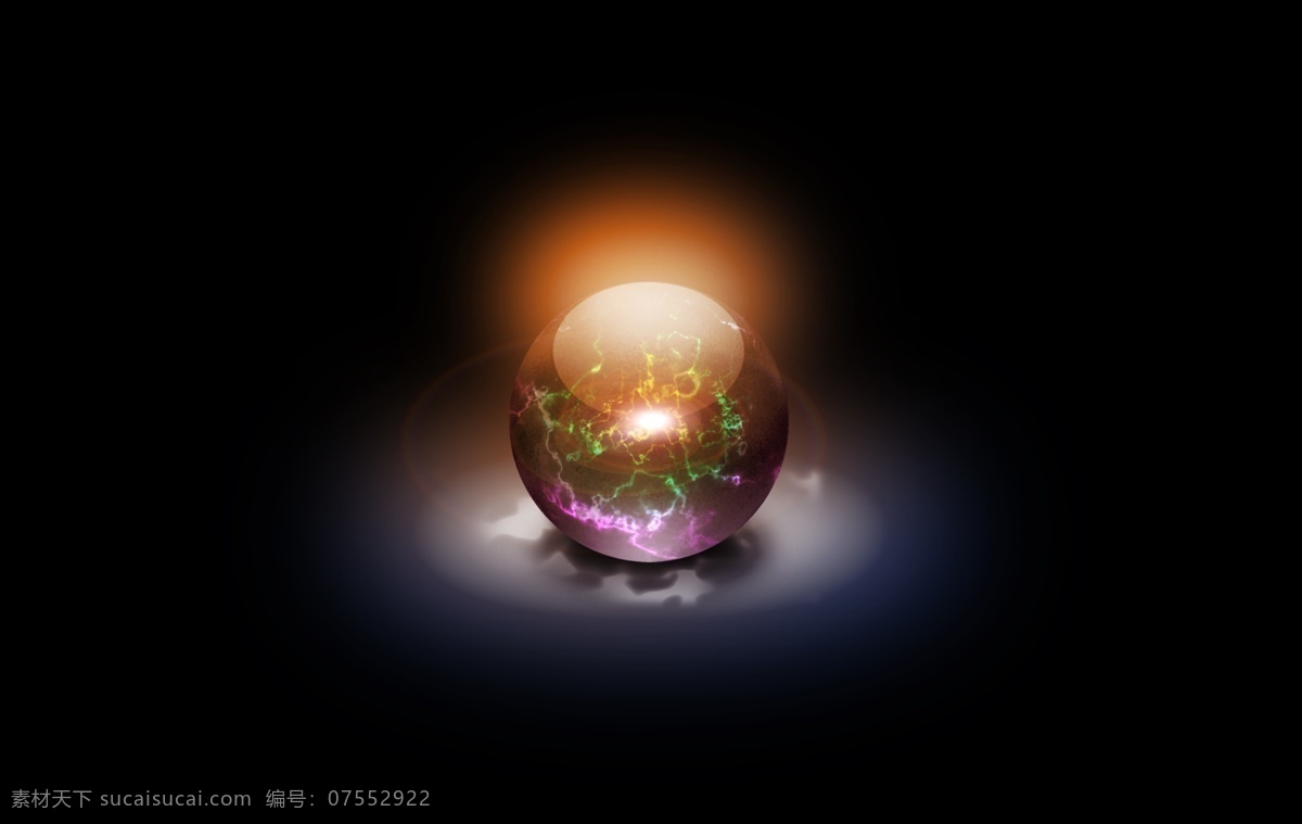 水晶球 web素材 神秘 光 地球 时尚背景 分层 源文件