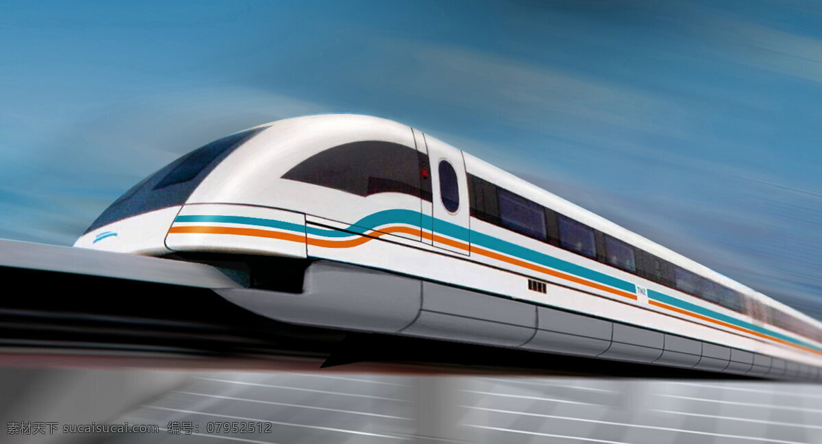 磁悬浮 列车 流线型 全封闭 无污染 高速度 载客 轨道 交通工具 现代交通工具 现代科技