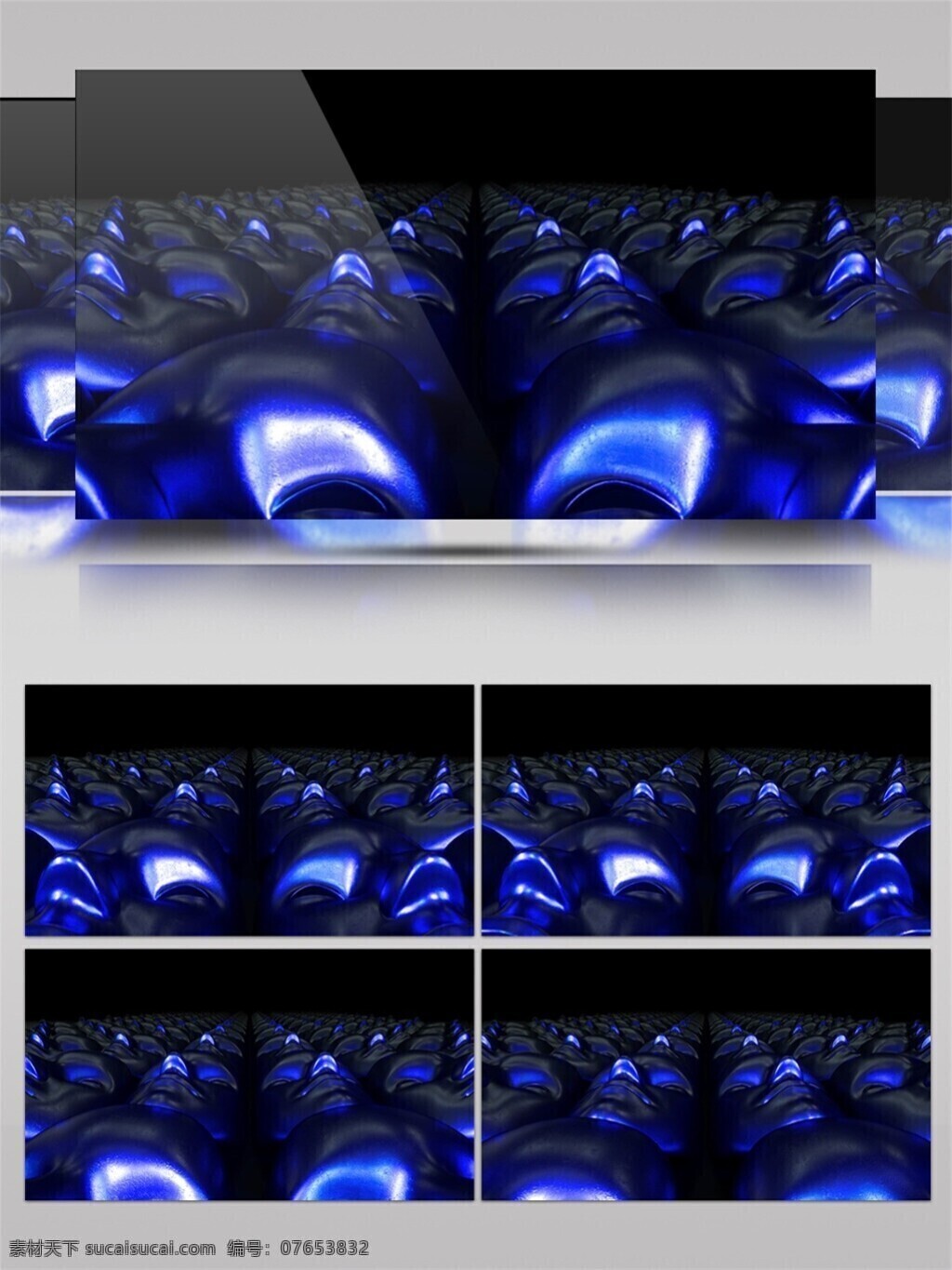 蓝色 荧光 方块 视频 3d视频素材 特效视频素材 背景视频素材