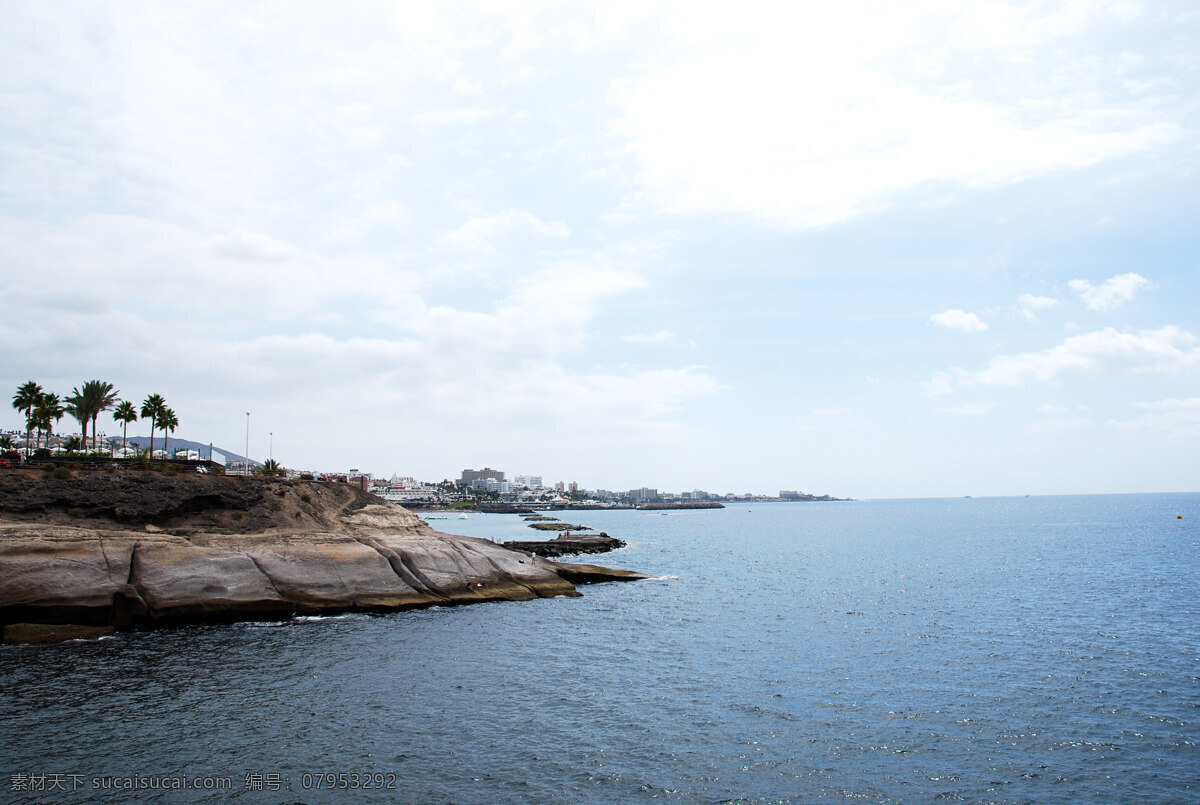 西班牙 海滩 大海 国外旅游 海岸 海滨 旅游摄影 摄影图库 西班牙海滩 棕榈树 蔚蓝 psd源文件