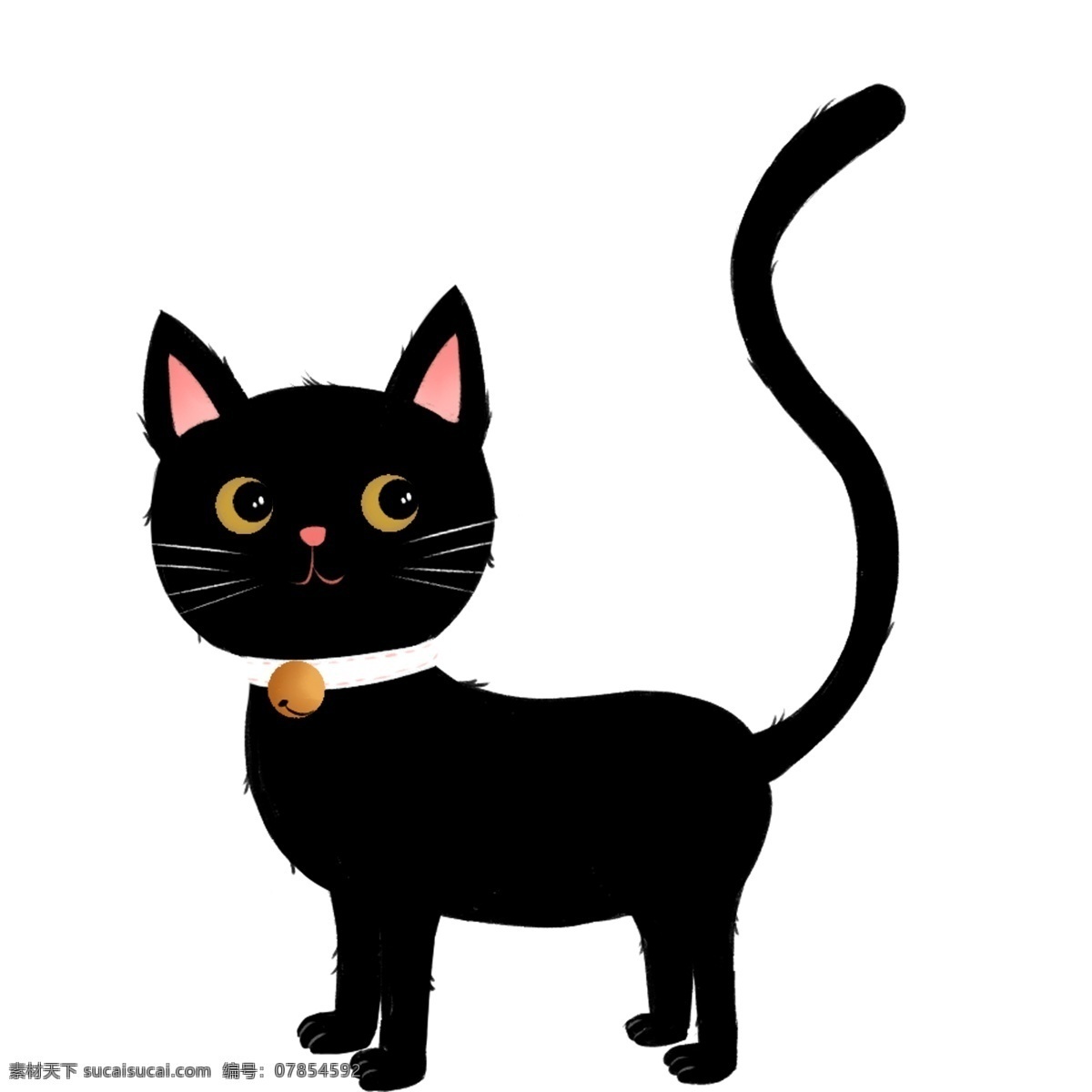 卡通 黑猫 图案 元素 小猫 动物 设计元素 简约 手绘 手绘图案 创意元素 手绘元素 psd元素 免扣元素