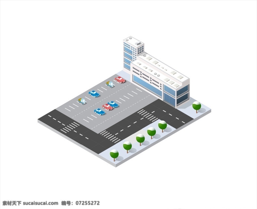 3d现代城市 3d 城市 建筑 高楼 大厦 城市景观 立体 等矩 模型 停车场 3d三维立体 3d设计