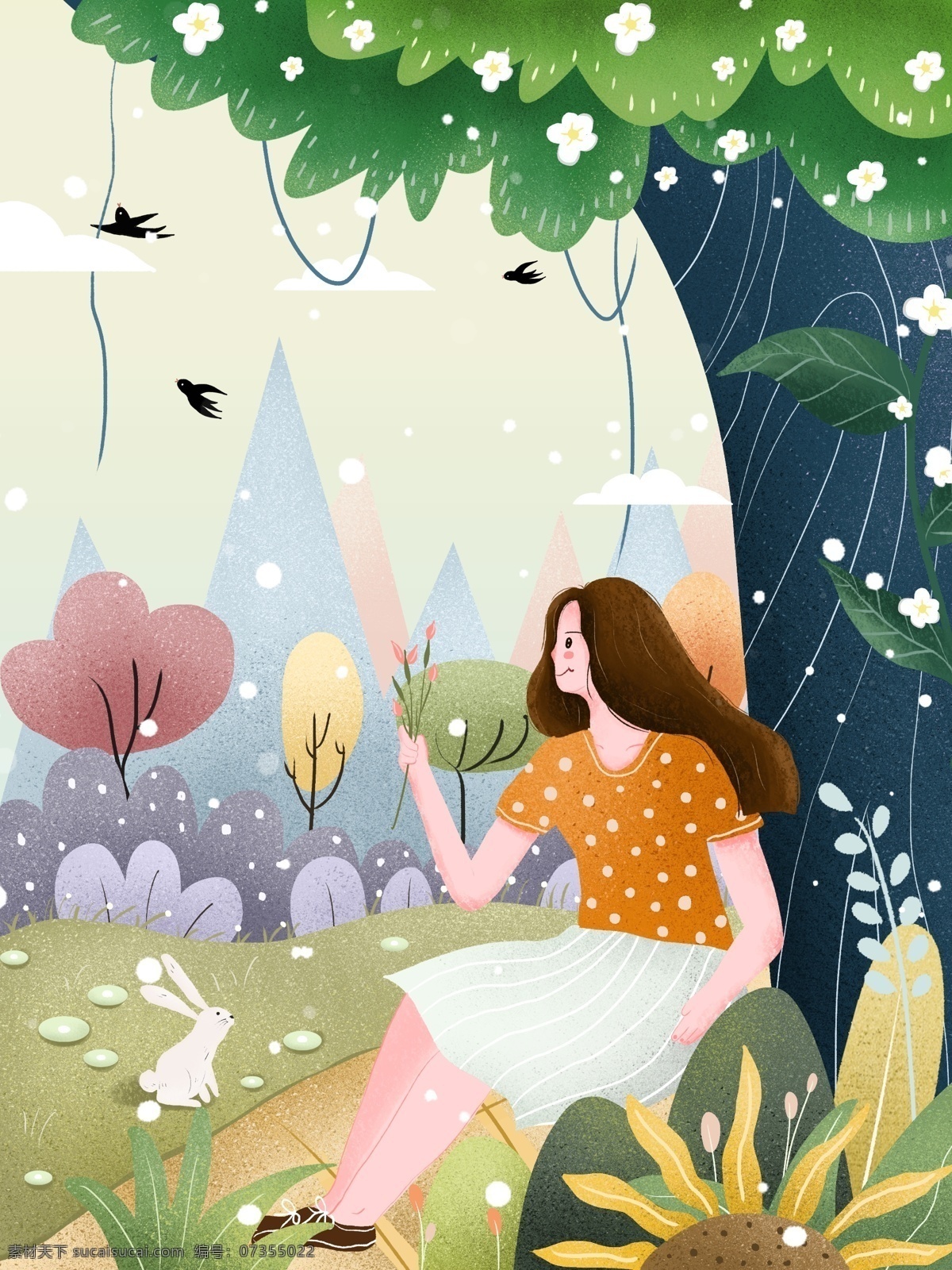 小清 新卡 通 妇女节 插画 小清新 卡通 三八 三八妇女节 唯美 节日插画