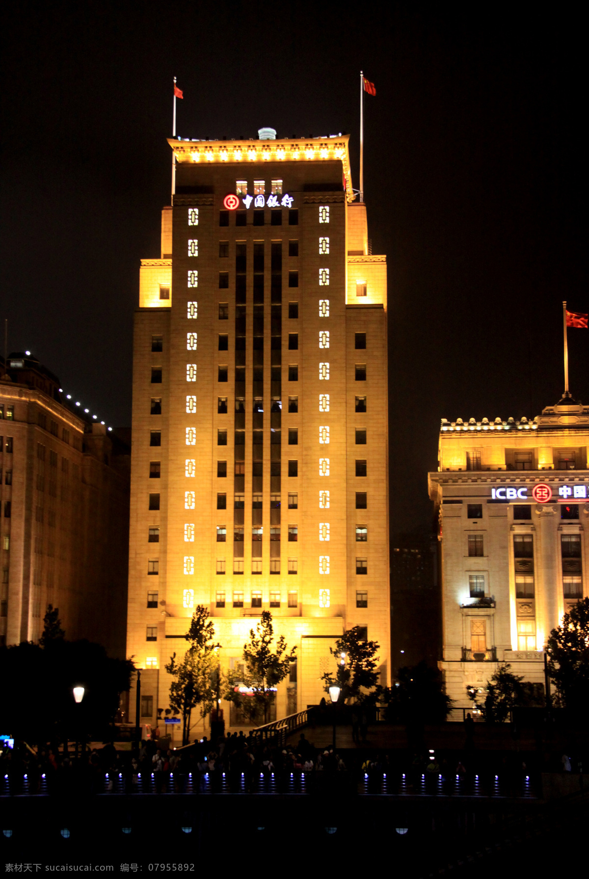 外滩中银夜景 外滩 中国银行 夜景 富丽堂皇 建筑摄影 建筑园林