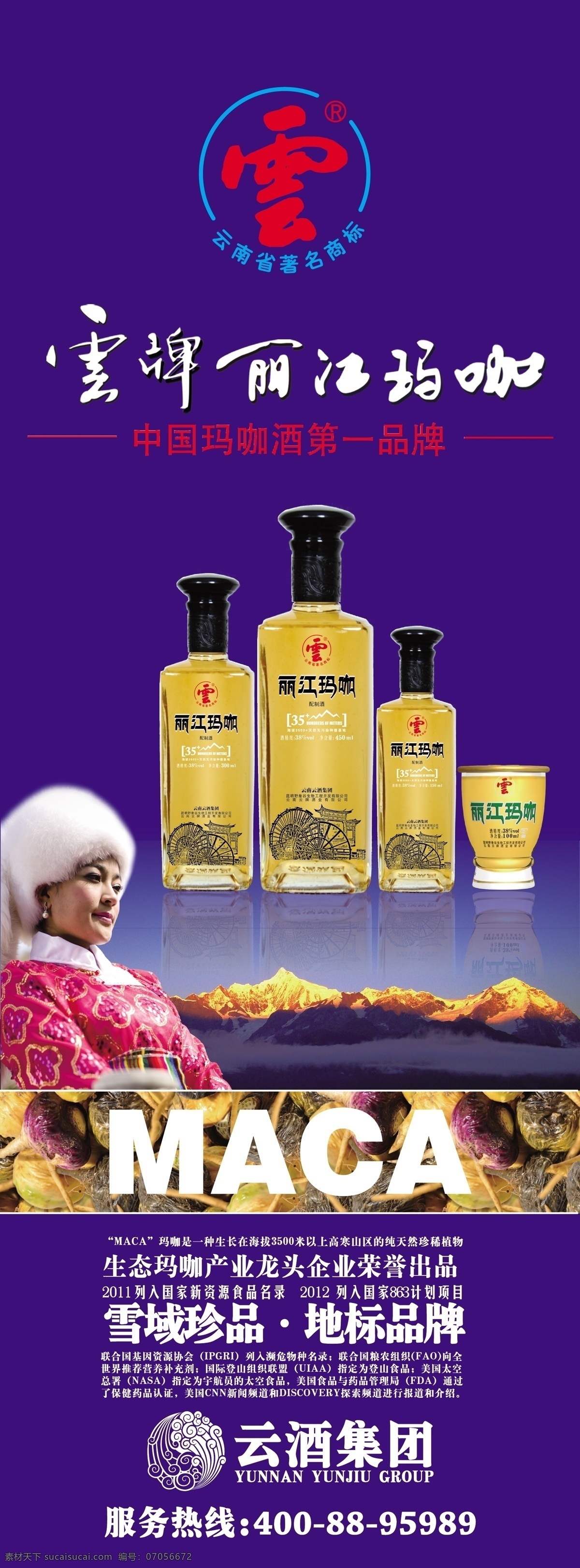 丽江 玛 咖 酒 x 展架 白酒 x展架 蓝色