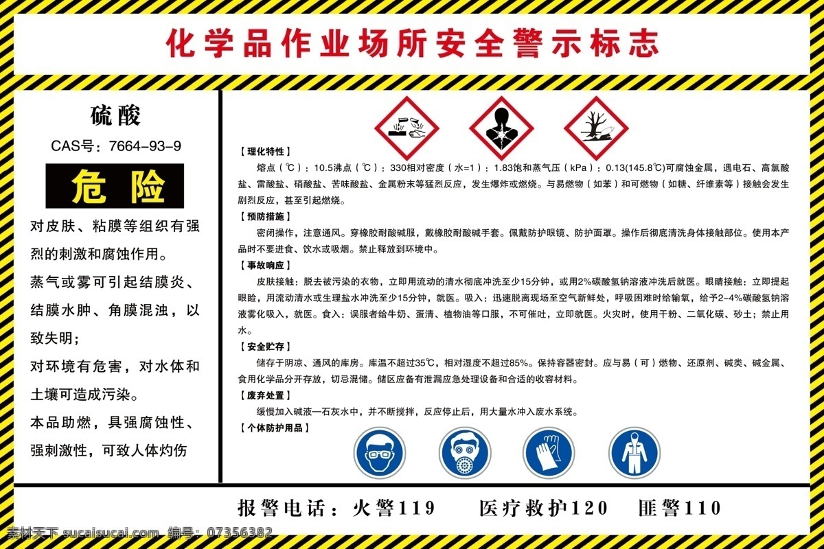 化学品标示 化学品 硫酸 安全 警示 危险 室外广告设计