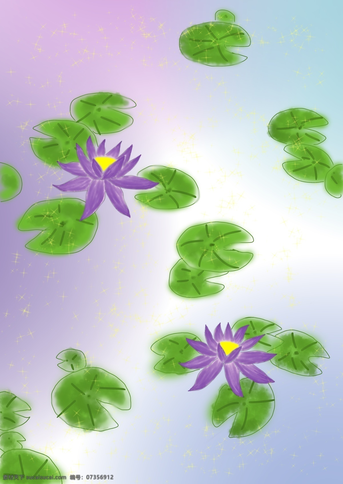 原创 手绘 水彩 紫色 睡莲 背景 图 原创手绘 紫色睡莲图 花 莲花 手绘水彩睡莲 背景图