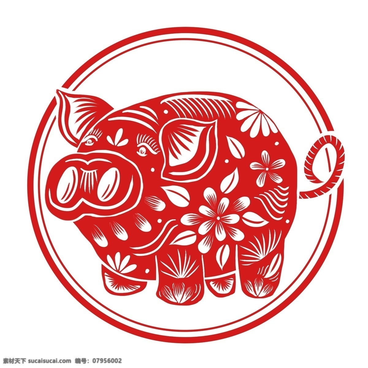 猪剪纸 2019年 猪年 卡通猪 新年素材 春节素材 猪年春节 门剪纸 窗户剪纸 猪素材 猪年大吉 红色猪年 猪年新气象 图标等