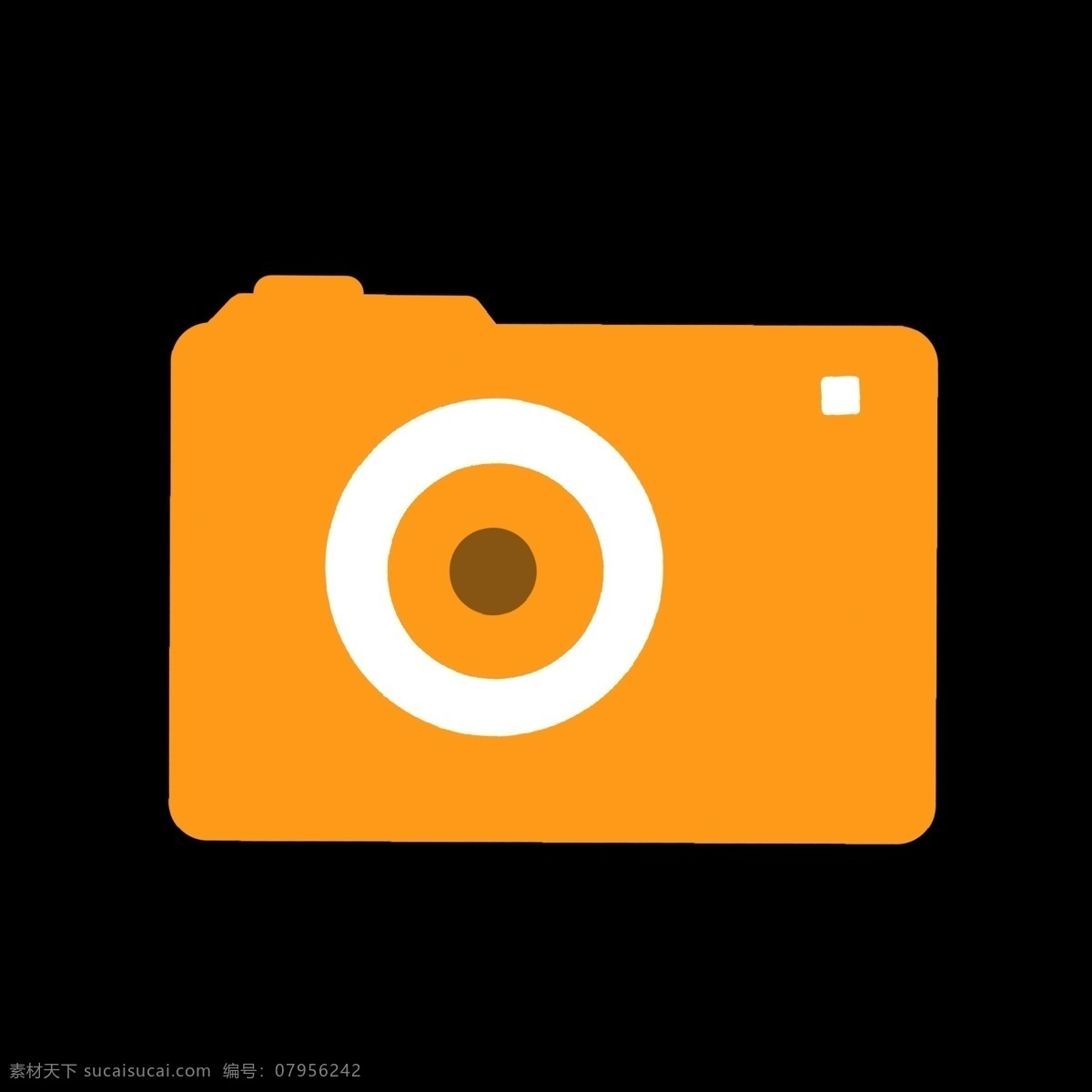 黄色 相机 矢量 图标 暖色 几何图形 彩色 白色 视频图标 卡通 ppt可用 简单 简约 简洁