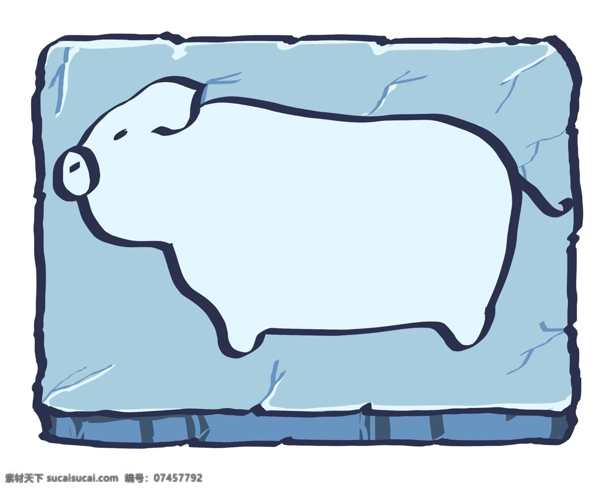 蓝色 动物 小 猪 边框 蓝色的边框 卡通边框 美丽边框 小物边框 动物边框 漂亮边框 小猪的边框