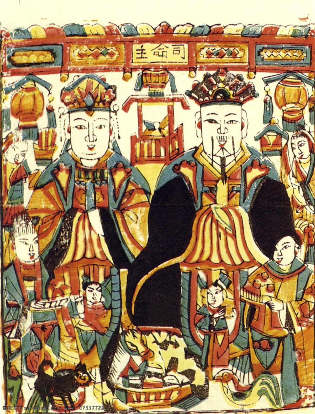 司命主 年货 年画 天神 吉祥图案 吉祥富贵 传统故事 彩绘 文化艺术 传统彩绘艺术 绘画艺术 古典图案 传统文化 门贴 神话 传说 传统 中国风 中国设计 经典图案 系列 绘画书法
