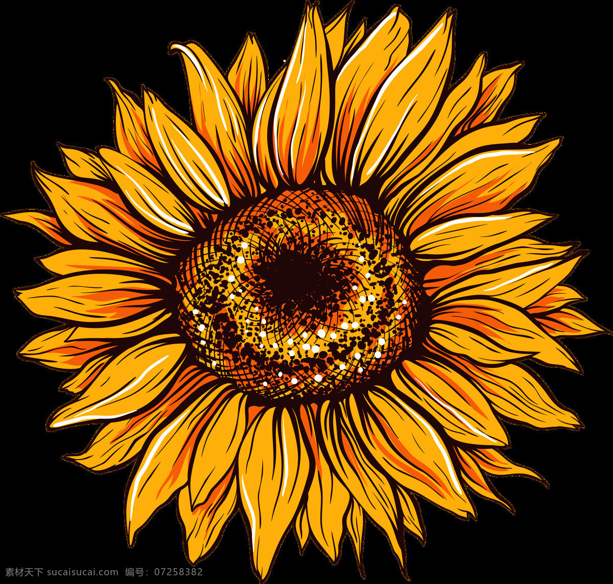 水彩 手绘 植物 向日葵 花朵 涂鸦 创意 插画图案 太阳花 绿叶 文化艺术 绘画书法