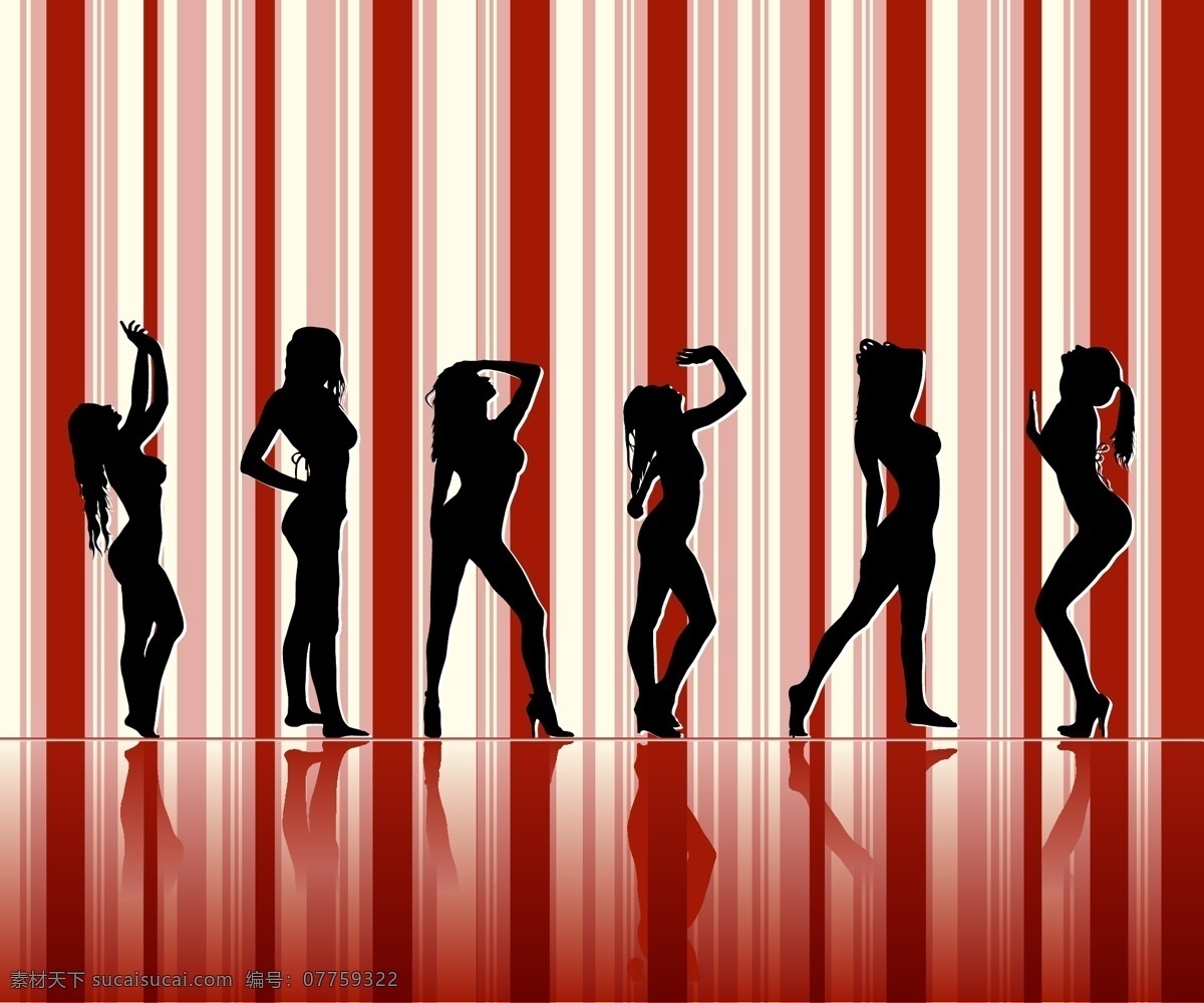 人物素材 商业女性 舞蹈 黑白素材 红线条 红白相间 妇女女性 矢量人物 矢量