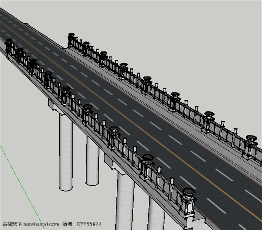 大桥模型 桥 城市 规划 模型 su 草图大师 园林 3d设计 室外模型