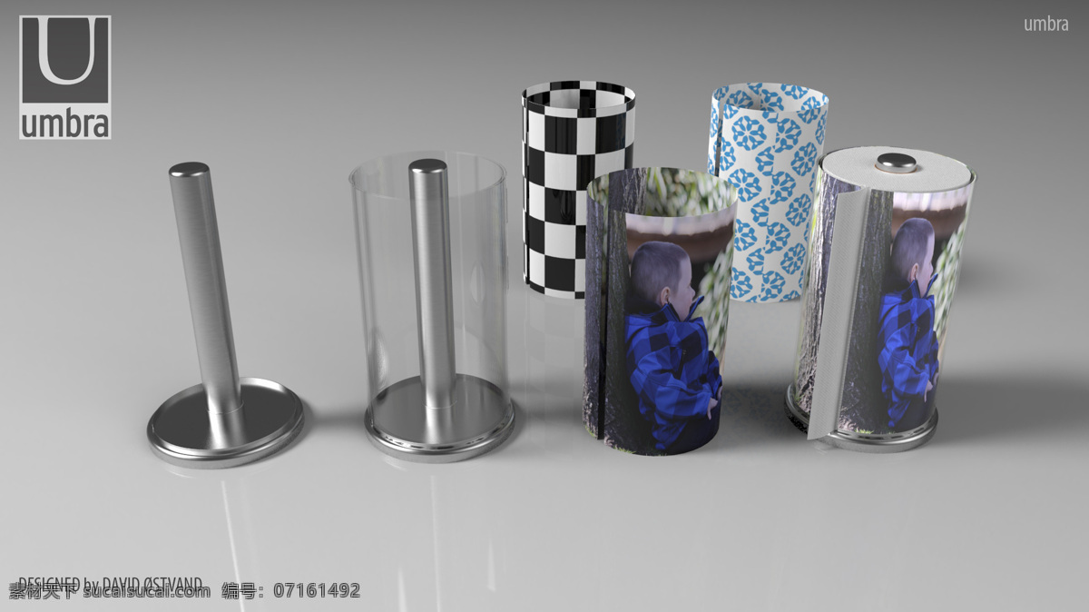 本影设计12 papertowelholder stl 灰色