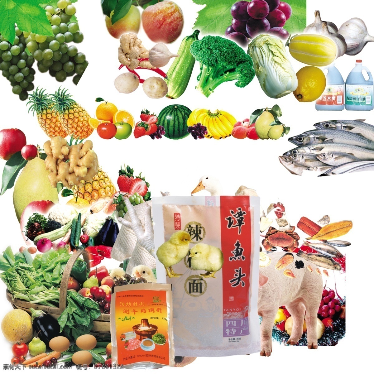各种 食品 水果 蔬菜 调料 动物 广告设计模板 国内广告设计 鱼 各种食品 猪 源文件 风景 生活 旅游餐饮