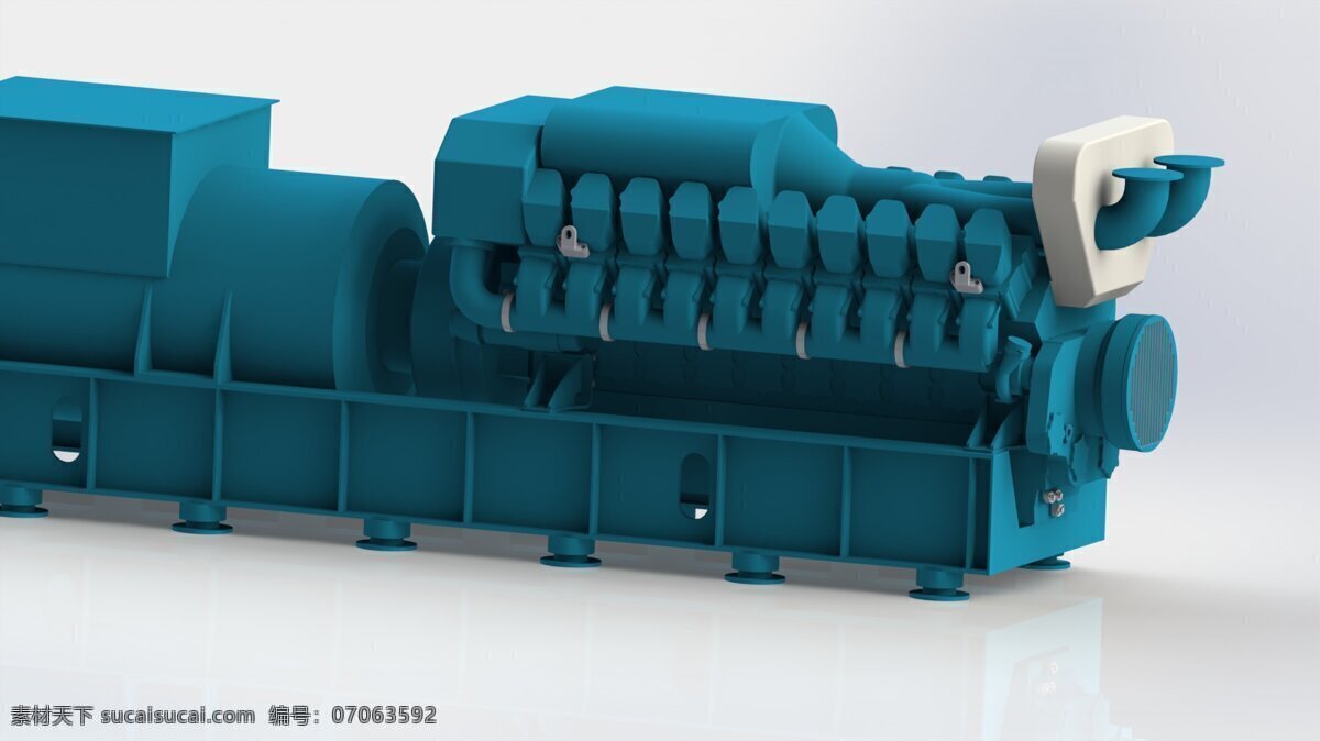 天然气 发动机 v20 机械设计 能源和电力 杂项 3d模型素材 其他3d模型