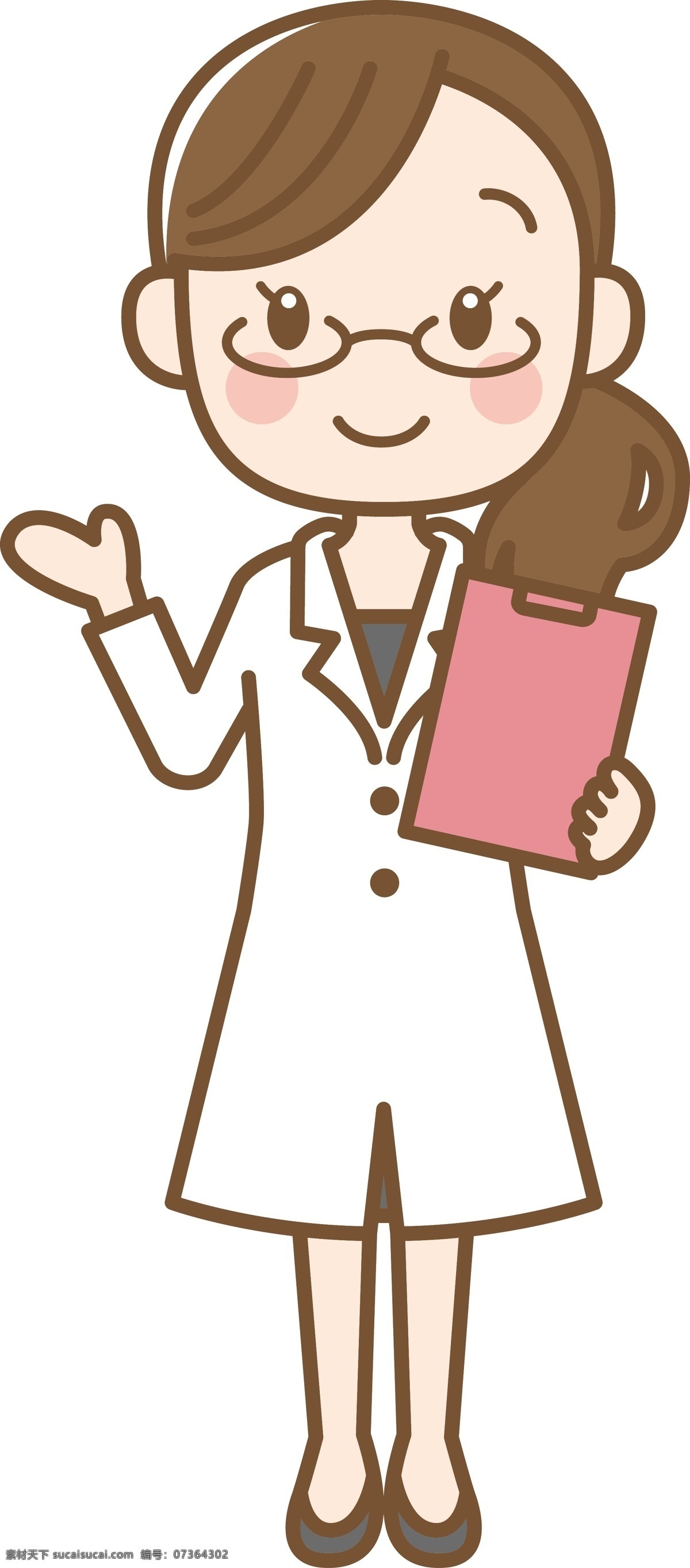 女 护士 接待 人员 元素 女护士 接待人员 开会主持人 可爱 卡通 人物 卡通设计